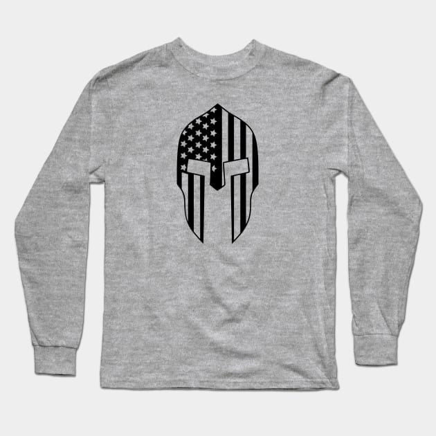 Spartan Helmet Flag Long Sleeve T-Shirt by LaurenElin